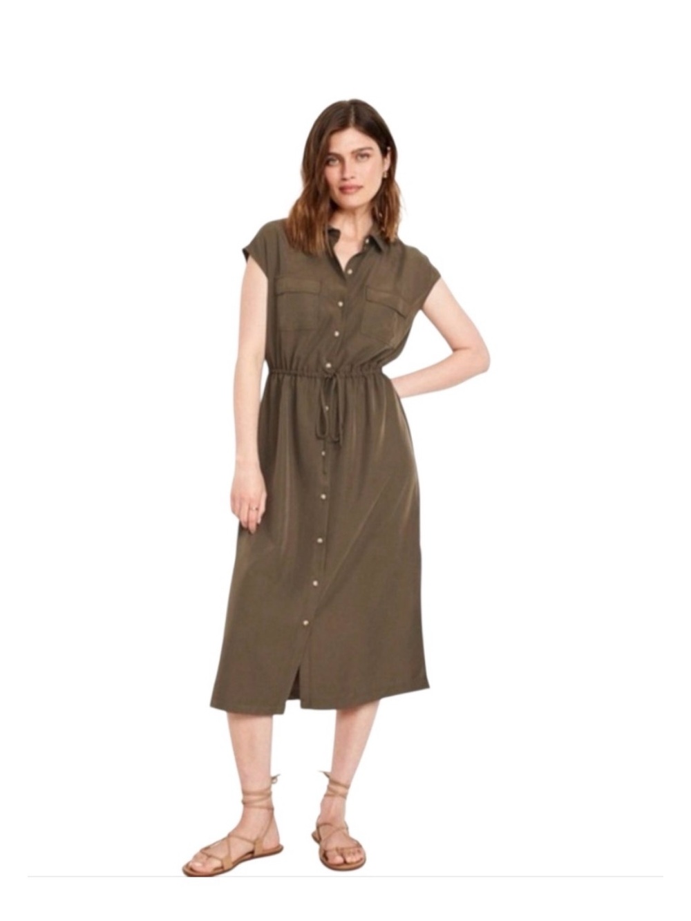 Old Navy Olive Green Shirt Dress